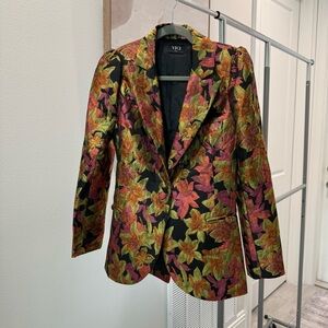 Vici Floral Blazer - Black and Multicolor